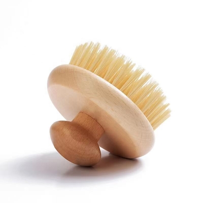 나무로 된 스파 샤워기 본체 마사지사 라운드 자연적 강모 목욕 브러시를 벗기어 떨어지게하기